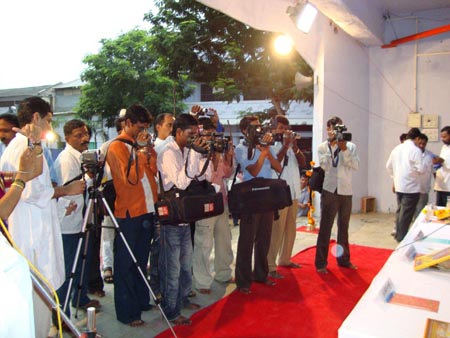 Media covering the event